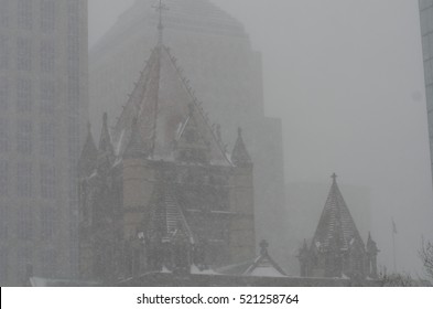 The City Of Boston Under Snowstorm Juno 