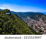 City Brasov from above, Tampa Mountain, Brasov sign on the hill, Brasov, Romania, September 2024