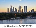 City of Buenos Aires seen from afar at sunset