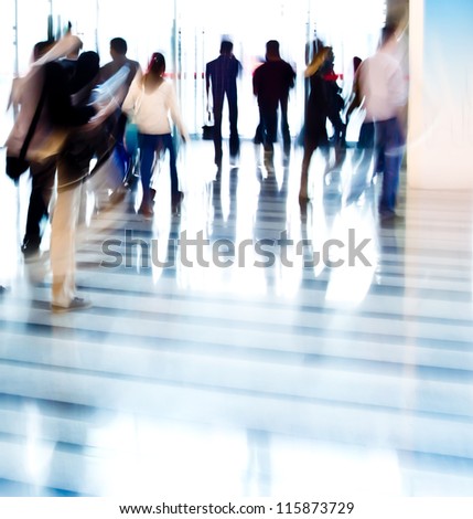 city business people abstract blurred motion
