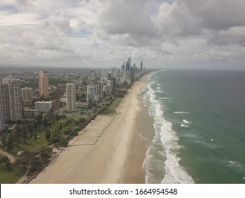 City By A Beach Arial Shot