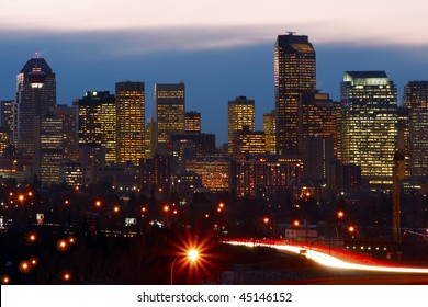 City Of Calgary At Night