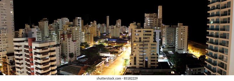 City Of Cartagena Colombia At Night