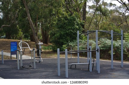 City Of Casey, VIC / Australia - Dec 18 2018: Outdoor Gym Equipment In Public Park