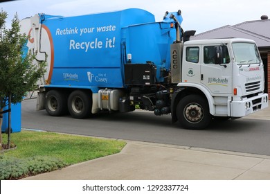 City Of Casey, Victoria, Australia.  01/18/2019.  JJ Richards Are Contracted To City Of Casey To Collect Waste Materials For Recycling