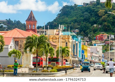 City center of caribbean town  Kingstown, Saint Vincent and the Grenadines