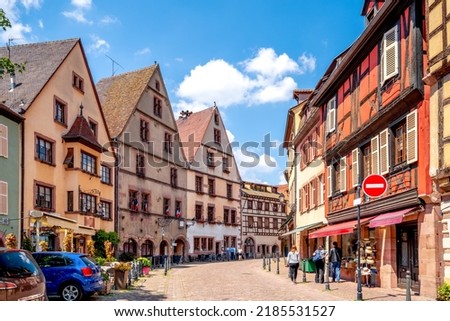 City center of Kaysersberg, Alsace, France 