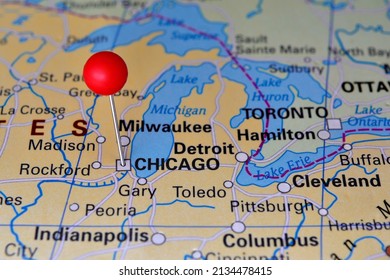 City Chicago Located On Map Usa Stock Photo 2134478415 | Shutterstock