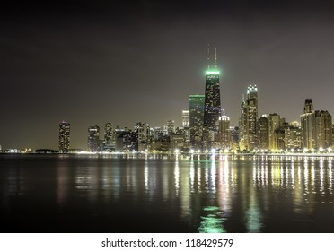 City Of Chicago Skyline (night View)