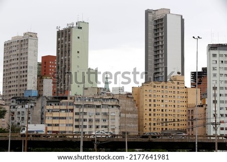 City concept: view of the city of Sao Paulo, Brazil, with buildings, streets, cars