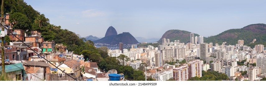 City of contrasts. Shot of slums on a mountainside in Rio de Janeiro, Brazil.
