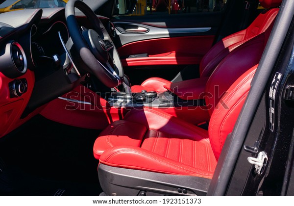 city of cordoba,
cordoba argentina february 18, 2021 close-up of interior of Alfa
Romeo sports vehicle