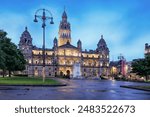 City Council Building night view in George in Glasgow, Scotland, United Kingdom