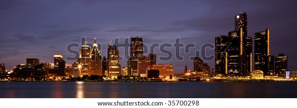 City Of Detroit Skyline on the Detroit River\
Detroit, Michigan