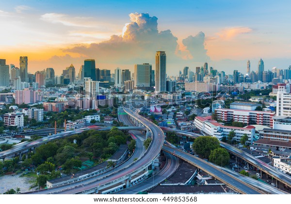 City Downtown Highway Intersection Beautiful Sky Stock Photo (Edit Now ...