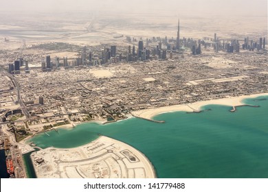 City Of Dubai  -  Ariel View After Sandstorm