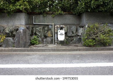 City Gas Meter Installed On The Lower Position Of The Outer Wall Of The House