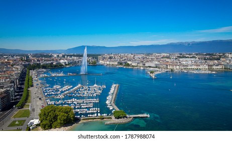 City Of Geneva In Switzerland From Above - Drone Photography