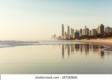 City Gold Coast, Queensland, Australia. The city is well-known as luxury resort in Australia