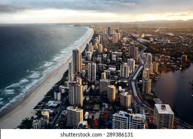 City Gold Coast, Queensland, Australia. The city is well-known as luxury resort in Australia