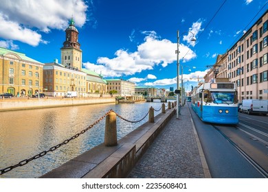 City of Gothenburg street architecture view, Vastra Gotaland County of Sweden