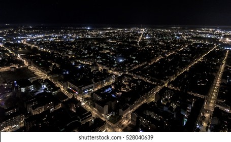 City Grid At Night (Birds Eye View)