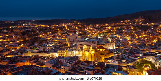 The City Of Guanajuato, Mexico, By Night.