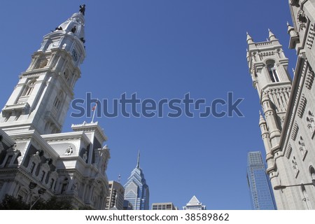 City Hall, Philadelphia, PA, with Liberty Place and Comcast Building in background