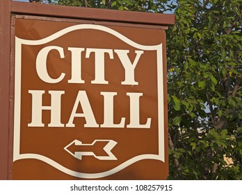 City Hall Sign - Seen In Des Moines, Iowa