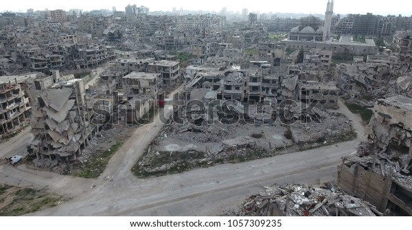 シリアのホムスの町 の写真素材 今すぐ編集