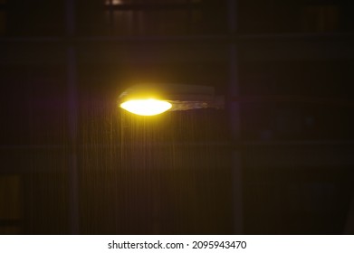 City Lamp Post Light Close Up Raining 