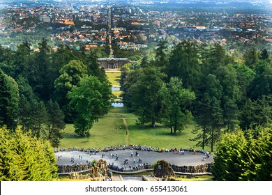 City landscape Kassel Wilhelmshoehe with Castle Park, Germany
