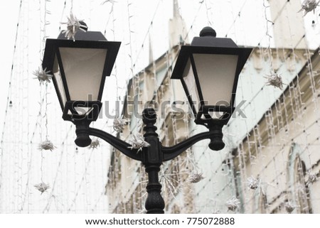 City Lantern and the Christmas Decorations in Moscow