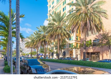 City Life In Miracle Mile, Coral Gables. Miami, USA