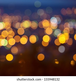 City Lights In The Background With Blurring Lights