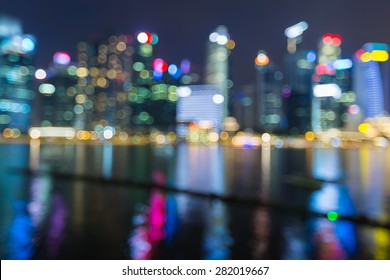 City Lights Night View, Blur Bokeh Photo 