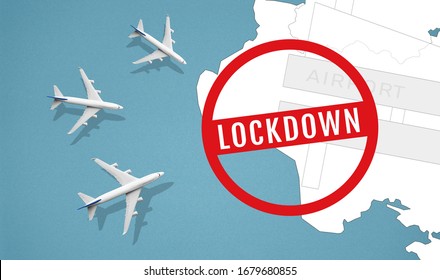 City Lockdown,flight Cancelled With Covid 19-virus Epidemic All World.outbreak Covid 19.save Your Health.government Policy Solution.business Transportation.