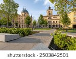 The city of Lodz, Poland - view of Freedom Square.