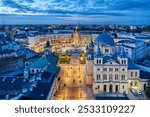 The city of Lodz - view of Freedom Square. Lodz, Poland.