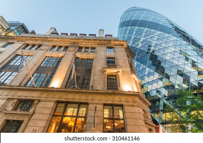 City Of London. Modern And Old Architecture.