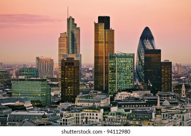 City of London one of the leading centres of global finance.this view includes Tower 42 Gherkin,Willis Building, Stock Exchange Tower and Lloyd`s of London