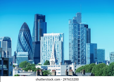 City of London. Skyline on a beautiful summer day.
