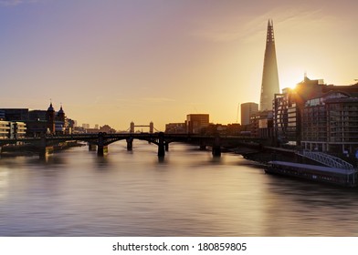 City Of London Skyline At Sunrise, UK