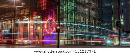 City of London streetscene with moving traffic including buses, cars and taxis Stock photo © 