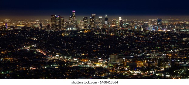 City Of Los Angeles Night Skyline Cityscape