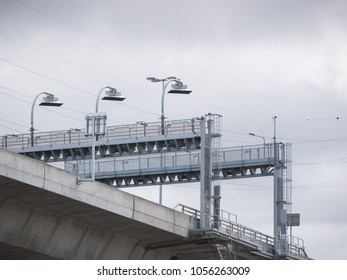 City Of Melbourne, VIC/Australia-March 1st 2018: Toll Gantry On The Bolte Bridge.