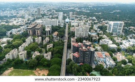 city with metro train track, Bangalore, India, Shot on 02.02.2020