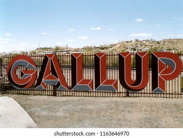 City name sign in Gallup New Mexico