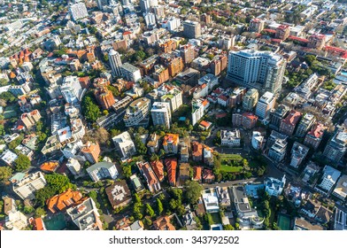 City Neighbourhood, Suburb In The Summer Aerial