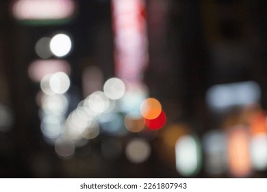 City night light blur bokeh , defocused background. Dotonbori, Osaka, Japan